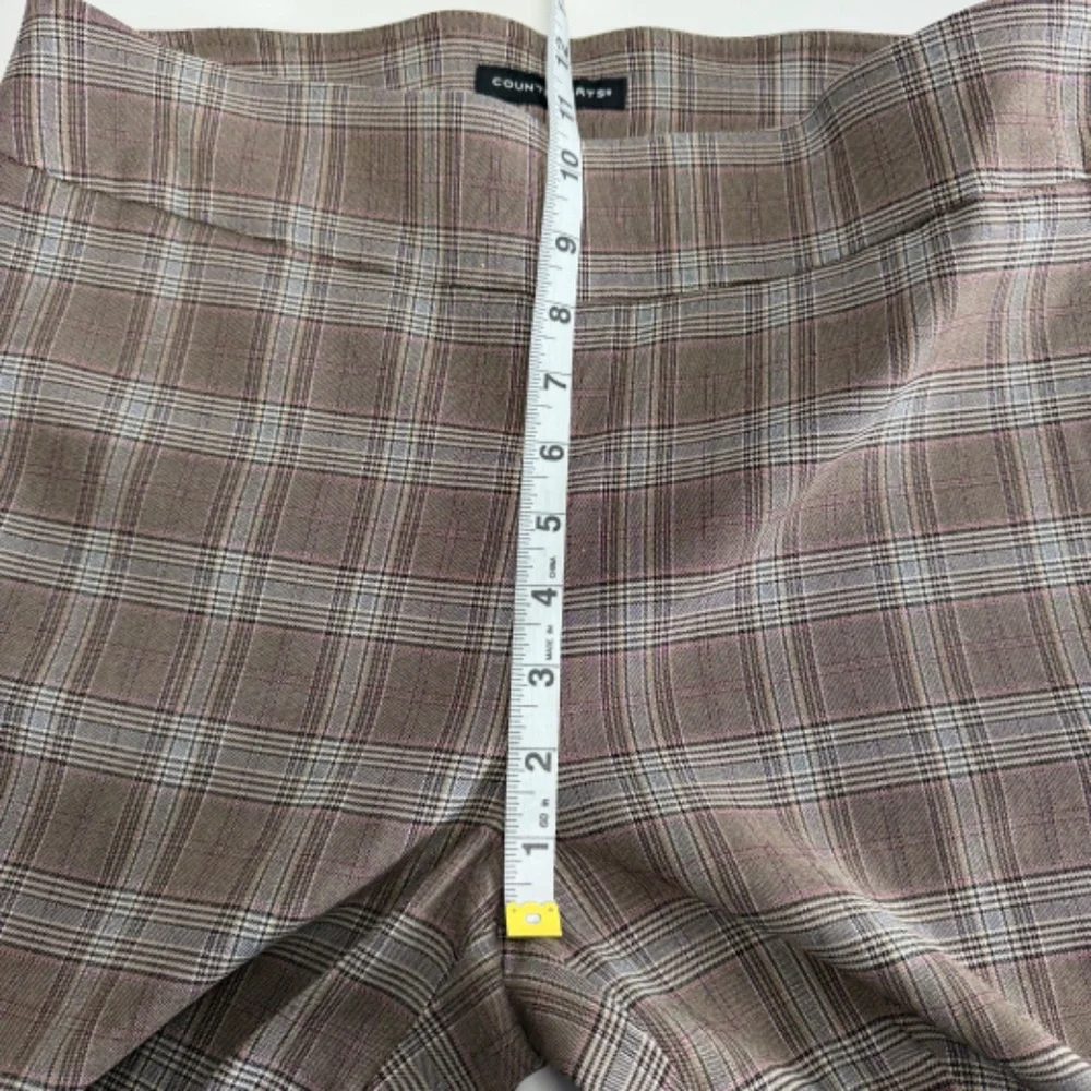 Counterparts Pull On Plaid Stretch Brown Trouser Pants Size L Preppy Career‎ 90s
